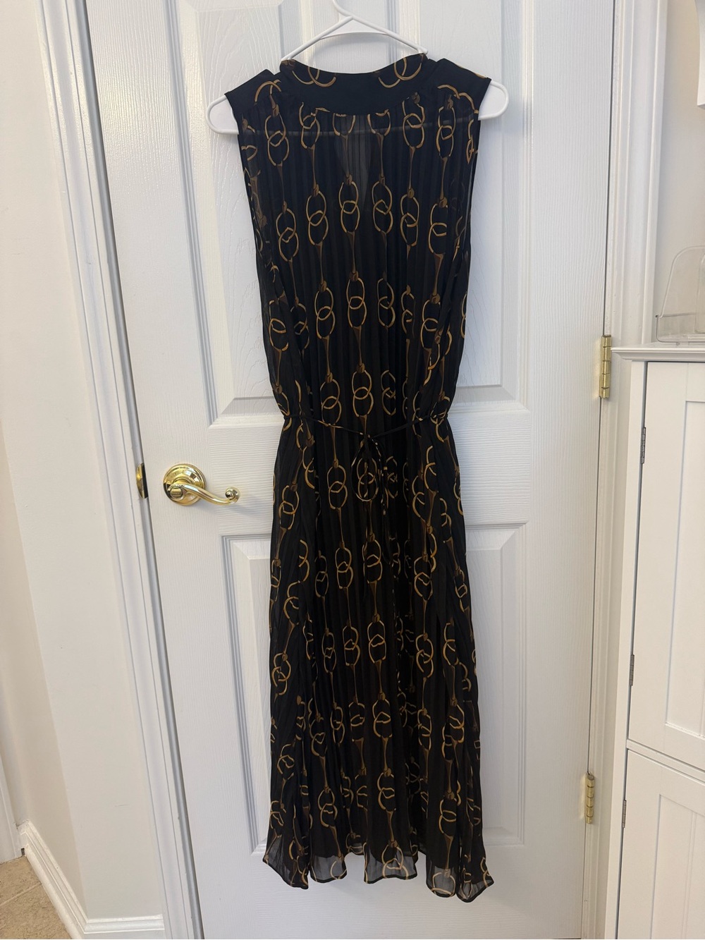 Banana Republic Black Midi Dress with Gold Chain Motif